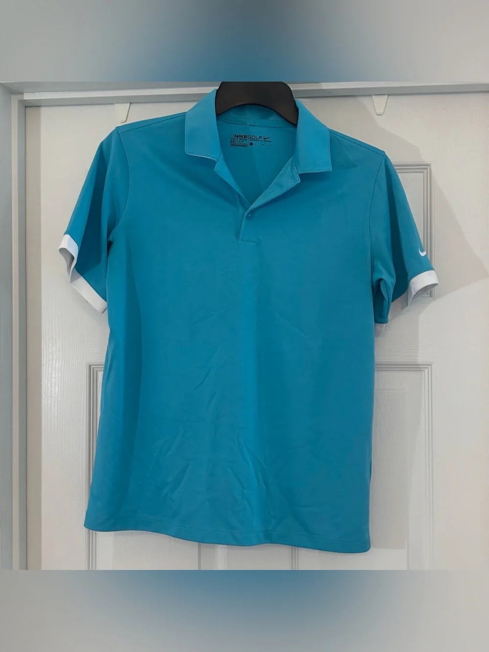 Nike Dri-Fit Girls Size L Turquoise Golf Polo Shirt